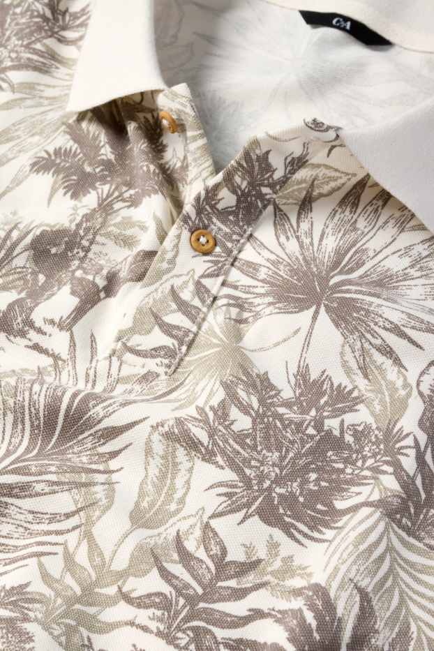 Pánské - Polokošile - se vzorem - krémově bílá