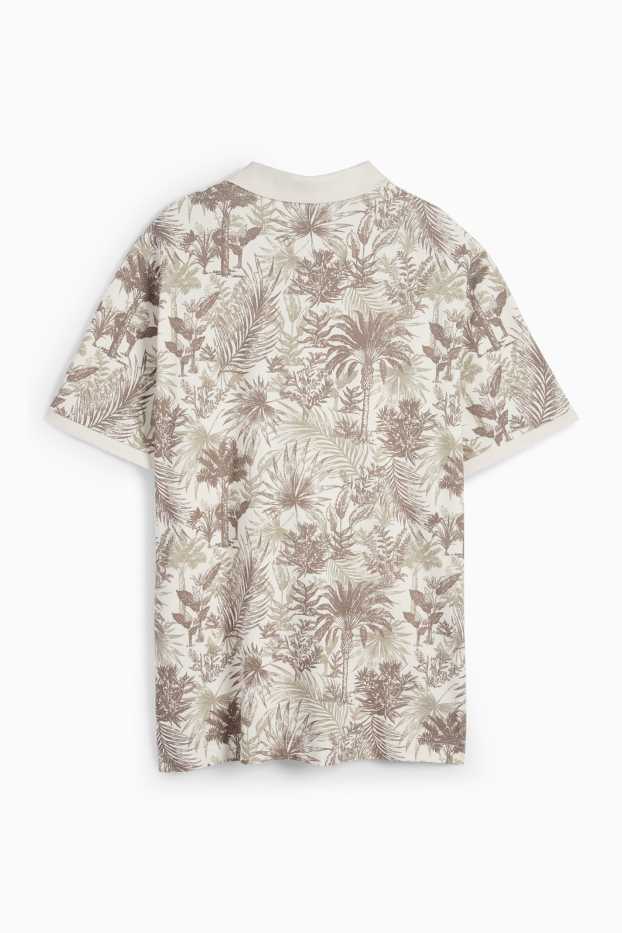 Pánské - Polokošile - se vzorem - krémově bílá