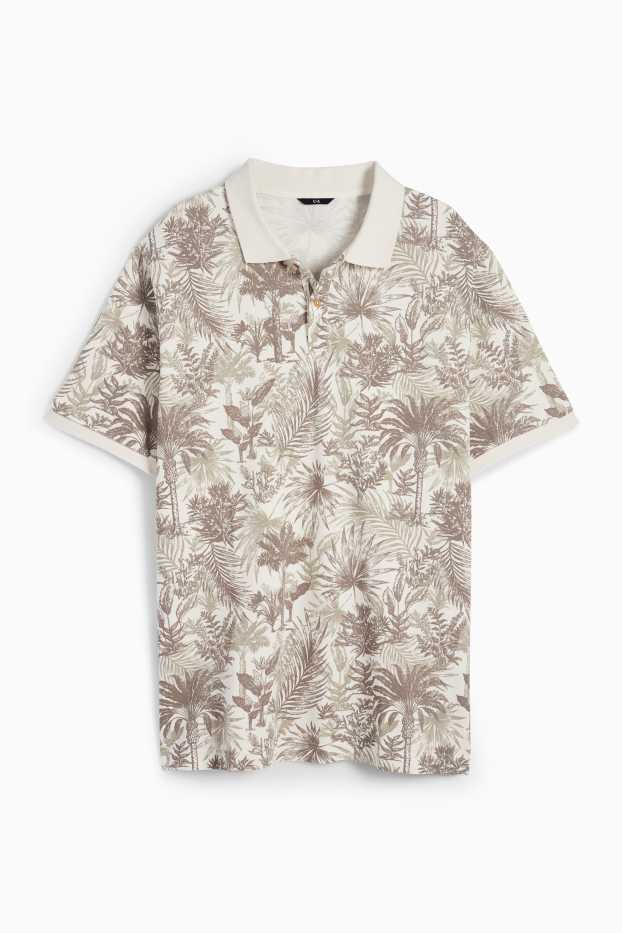 Pánské - Polokošile - se vzorem - krémově bílá