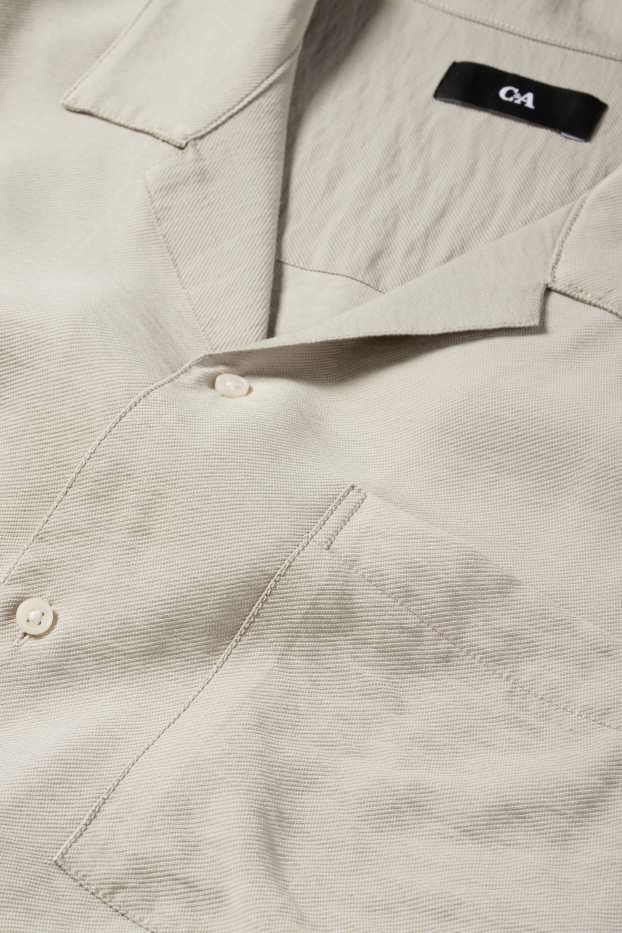 Pánské - Košile - regular fit - klopový límec - šedá