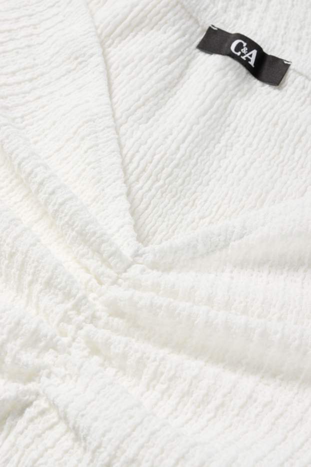 Donna - T-shirt - tessuto tramato - bianco