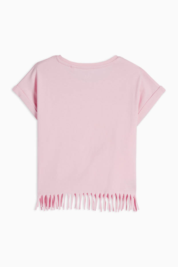 Enfants filles - Hibiscus - T-shirt effrangé - rose