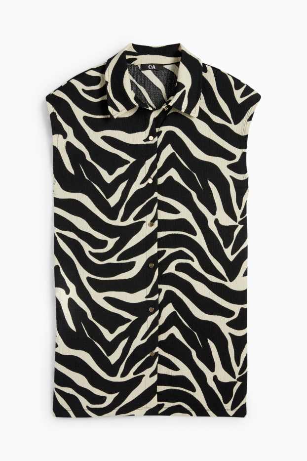 Dona - Brusa sense mànigues - estampada - blanc/negre