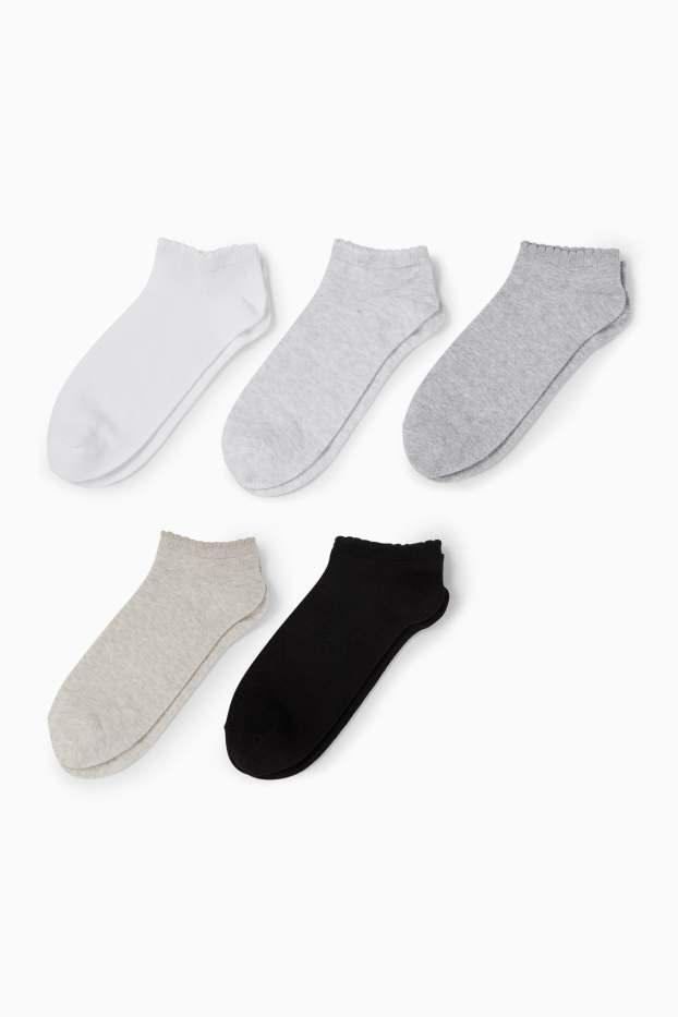 Femmes - Lot de 5 paires - socquettes de sport - gris clair