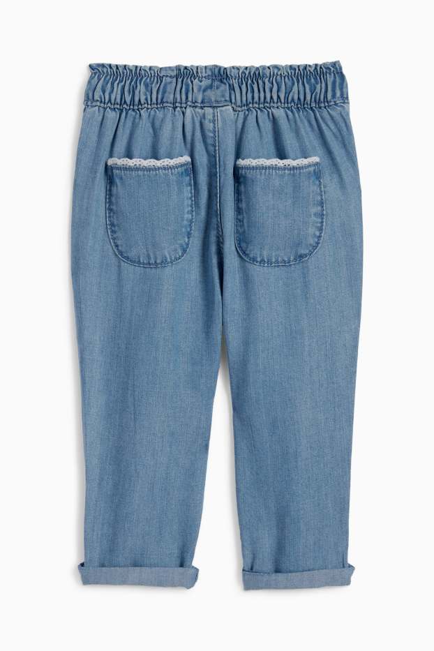 Baby Mädchen - Schmetterling - Baby-Jeans - helljeansblau