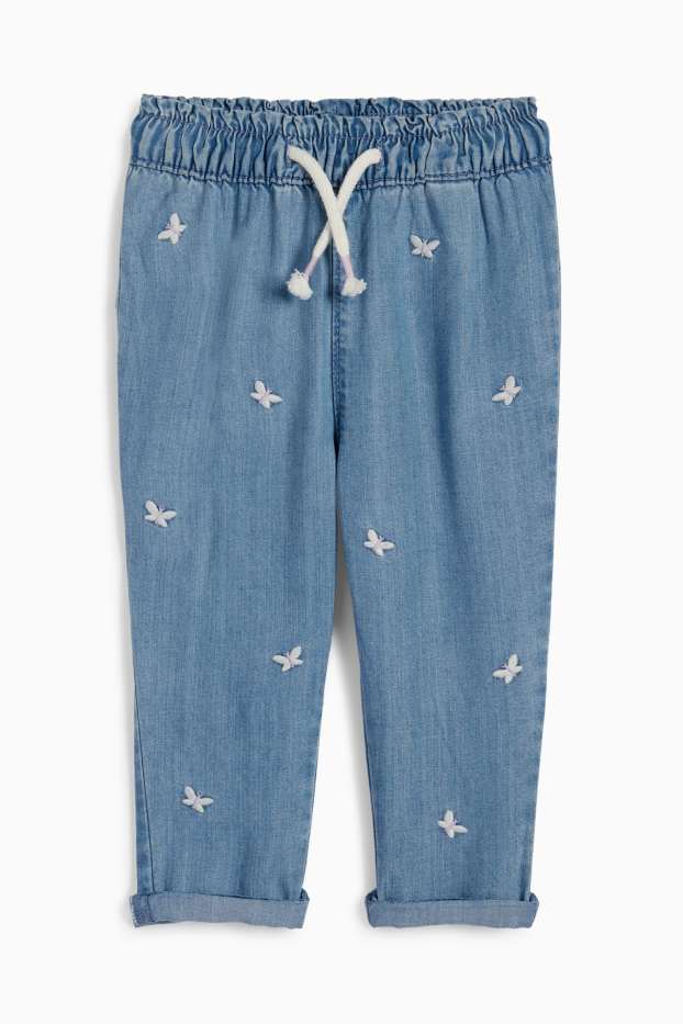 Baby Mädchen - Schmetterling - Baby-Jeans - helljeansblau