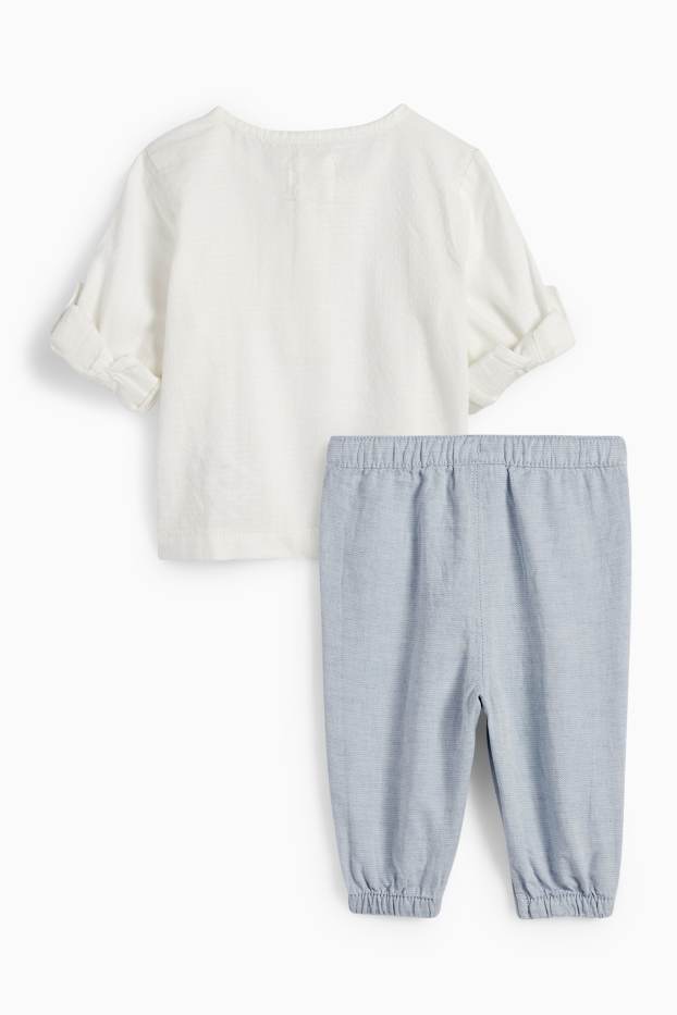 Baby Jungen - Baby-Outfit - 2 teilig - cremeweiß