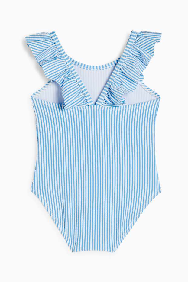 Bébés filles - Maillot de bain - à rayures - texturé - bleu clair