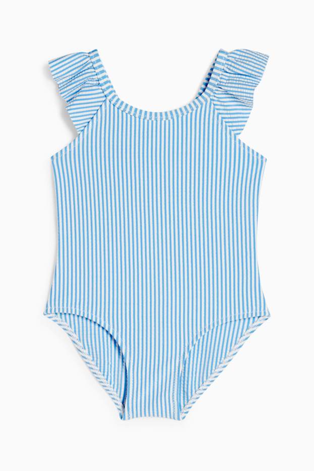 Bébés filles - Maillot de bain - à rayures - texturé - bleu clair