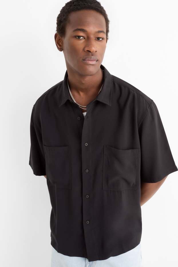 Herren - Hemd - Relaxed Fit - Kent - schwarz