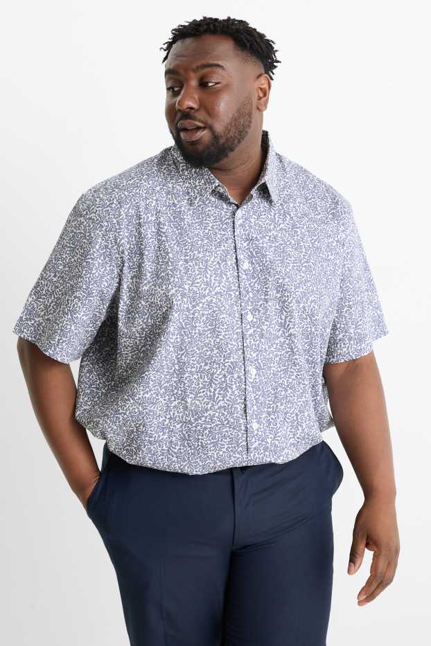 Hommes - Chemise - regular fit - col kent - à motif - bleu