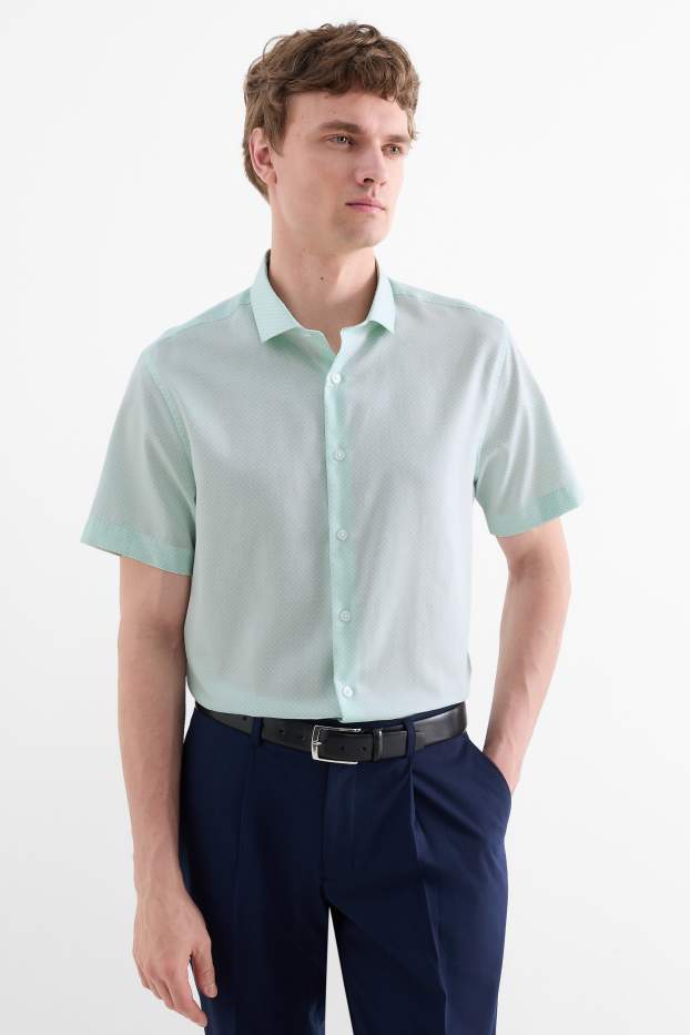 Men - Business shirt - slim fit - kent collar - easy-iron - patterned - mint green