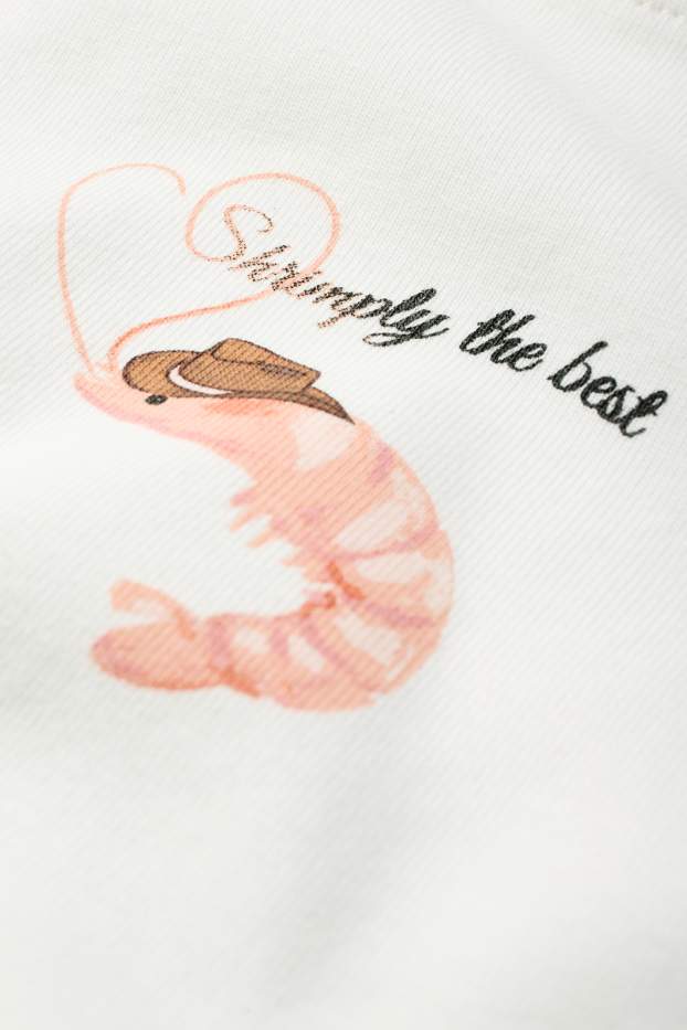 Dona - Samarreta crop de mànigues curtes - blanc