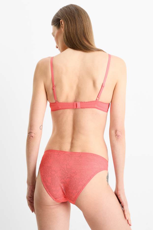 Donna - Reggiseno con ferretti - DEMI - imbottito - salmone