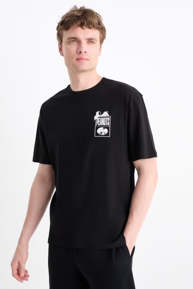Hommes - T-shirt - relaxed fit - Peanuts - noir
