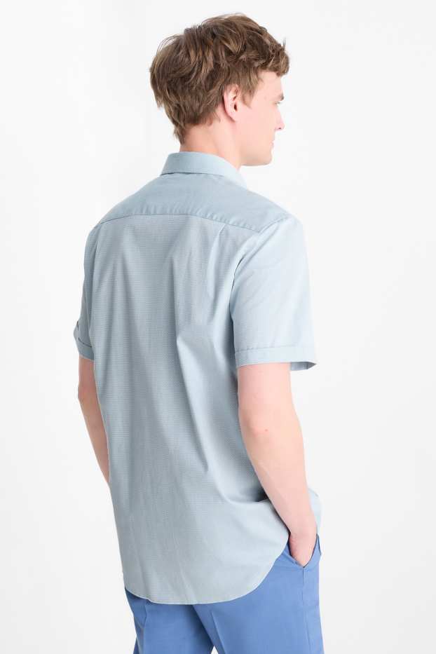 Hommes - Chemise de bureau - regular fit - col kent - facile à repasser - bleu clair