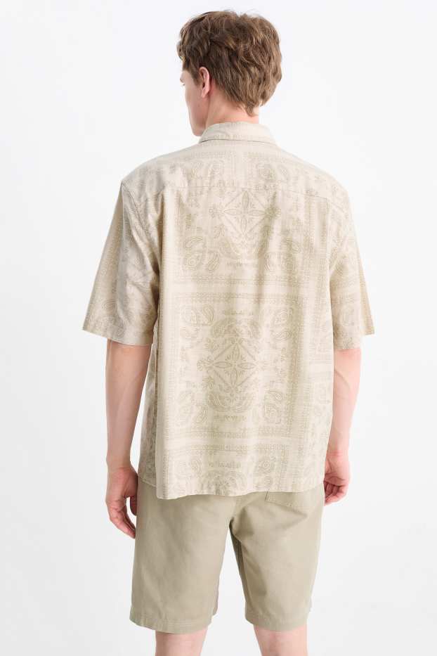 Hombre - Camisa - regular fit - Kent - estampada - beige claro