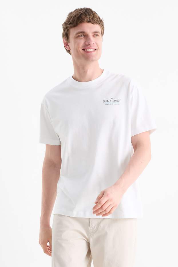 Herren - T-Shirt - Relaxed Fit - weiß