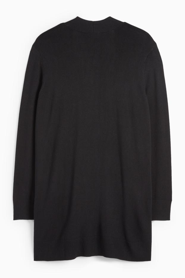 Damen - Lange Strickjacke - schwarz