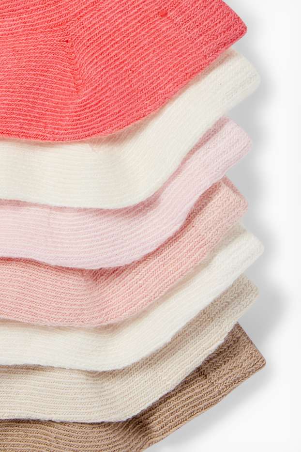 Baby Mädchen - Multipack 7er - Baby-Sneakersocken - gerippt - orange