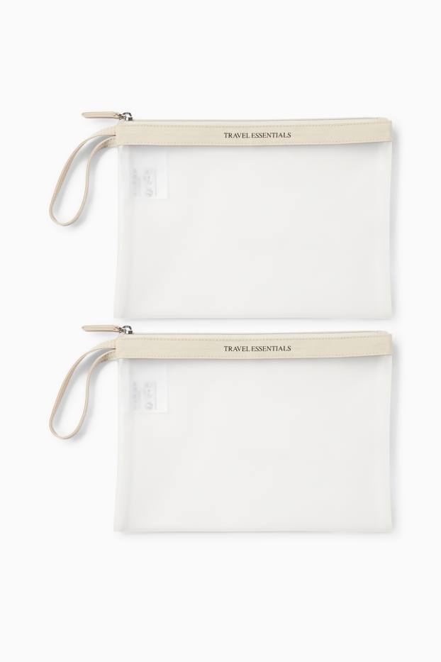 Dames - Set - make-up tasje - 2-delig - licht beige