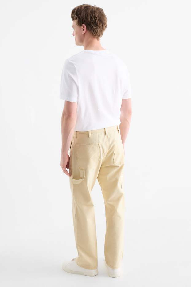 Heren - Relaxed jeans - licht beige