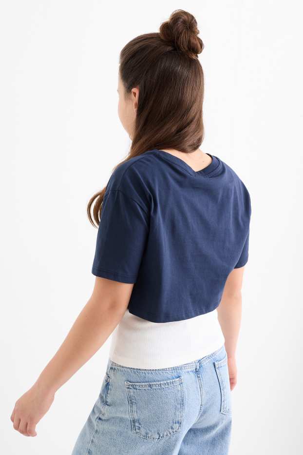 Děti - dívky - Harry Potter - souprava - tričko s krátkým rukávem a top - 2dílná - tmavomodrá / krémově bílá