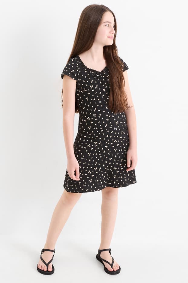 Nena - Vestit - de flors - negre