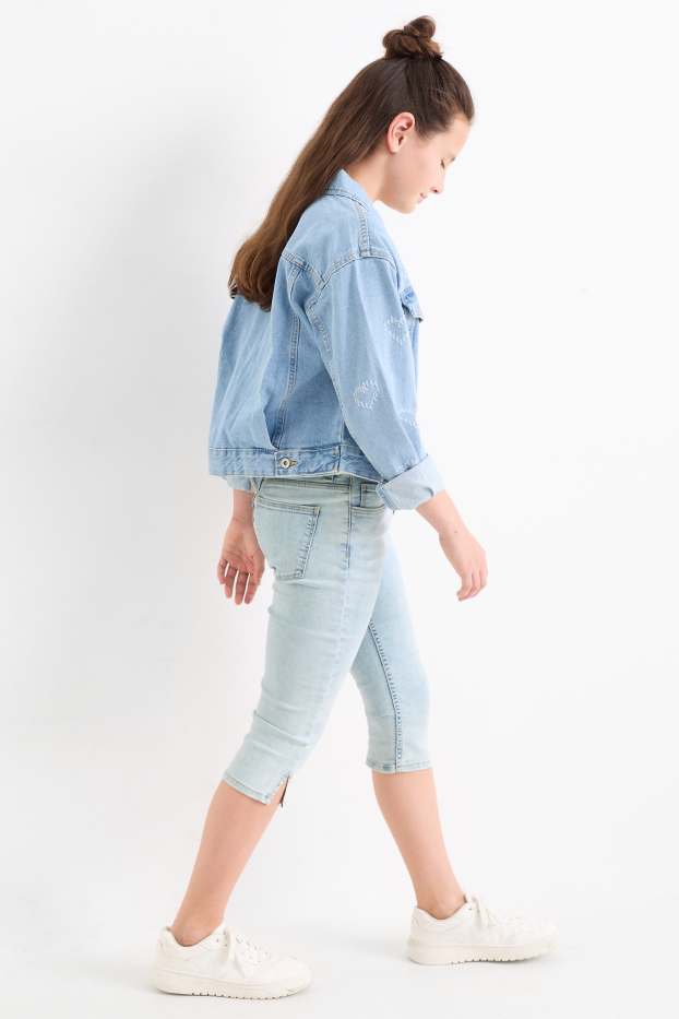 Copii - Fete - Jeans capri - LYCRA® - denim-albastru deschis