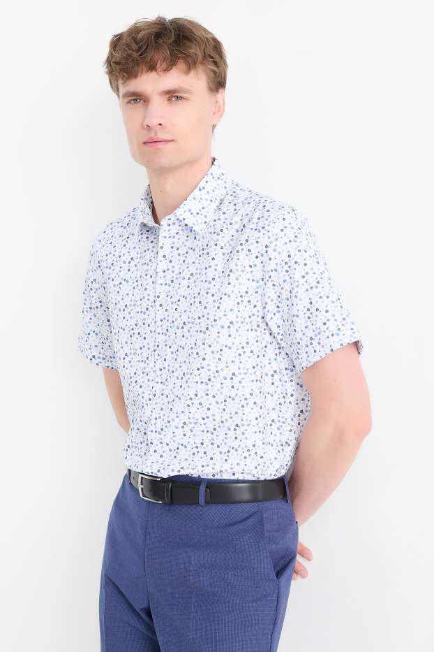 Uomo - Camicia business - regular fit - collo all'italiana - bianco