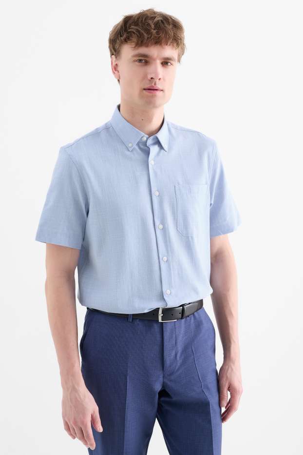 Herren - Businesshemd - Regular Fit - Button-down - hellblau