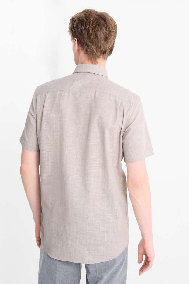 Herren - Businesshemd - Regular Fit - Button-down - taupe