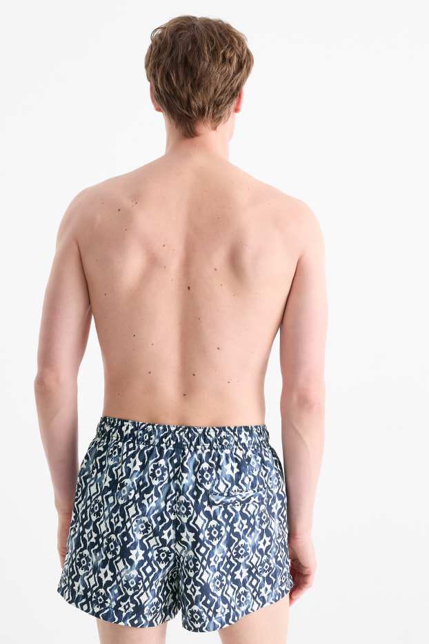 Herren - Badeshorts - gemustert - dunkelblau
