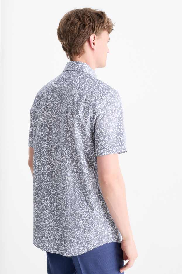 Hommes - Chemise - regular fit - col kent - à motif - bleu