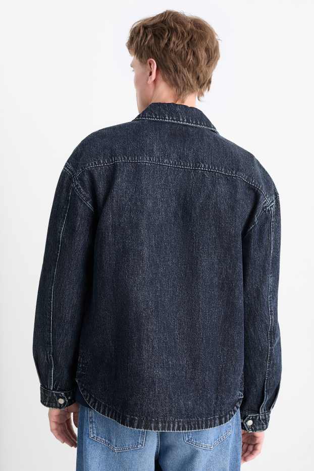 Bărbați - Jachetă tip cămașă de blugi - regular fit - guler Kent - denim-albastru închis