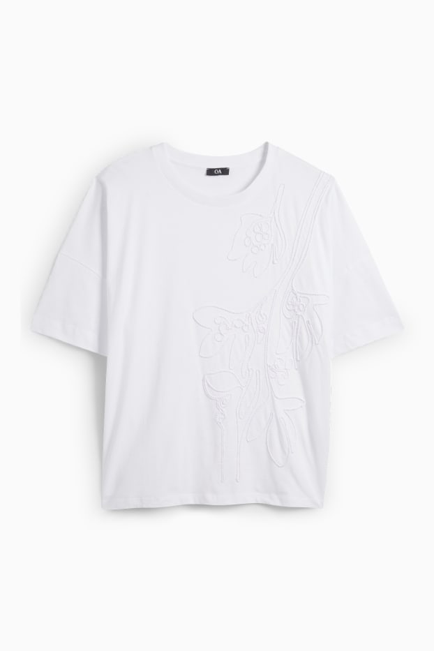 Damen - T-Shirt - Regular Fit - weiß