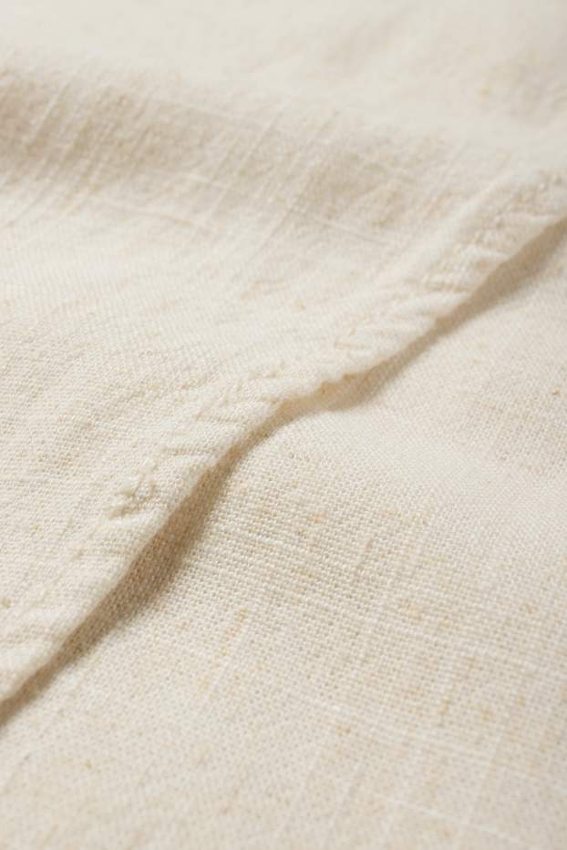 Femmes - Pantalon de toile - mid waist - wide leg - beige clair