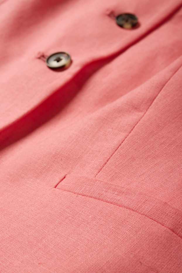 Damen - Weste - Tailored Fit - Leinen-Mix - pink