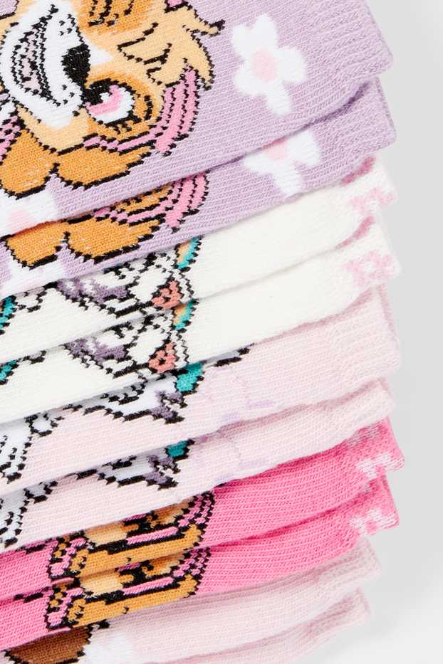 Bambine - Confezione da 5 - PAW Patrol - Skye- calzini corti con motivi - viola