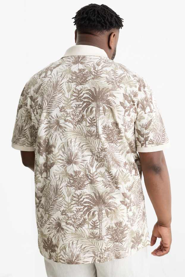 Pánské - Polokošile - se vzorem - krémově bílá