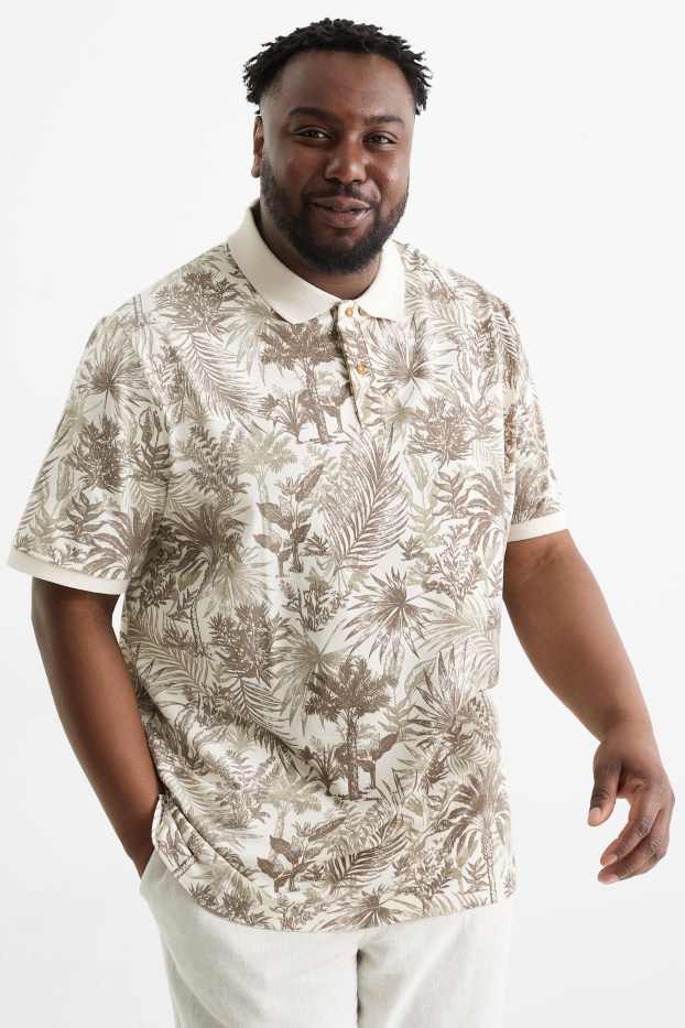 Pánské - Polokošile - se vzorem - krémově bílá