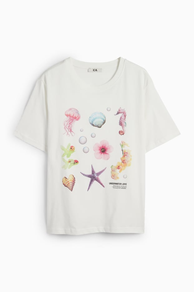 Damen - T-Shirt - Oversized - weiss