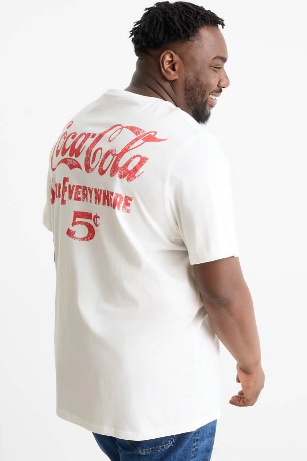 Herren - T-Shirt - Regular Fit - Coca-Cola - weiß