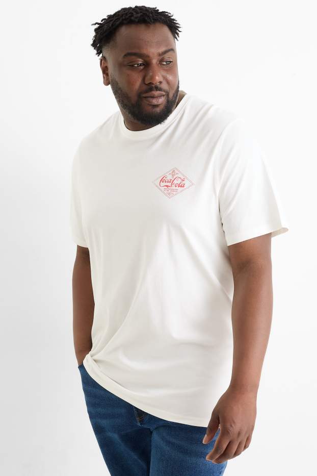 Herren - T-Shirt - Regular Fit - Coca-Cola - weiß