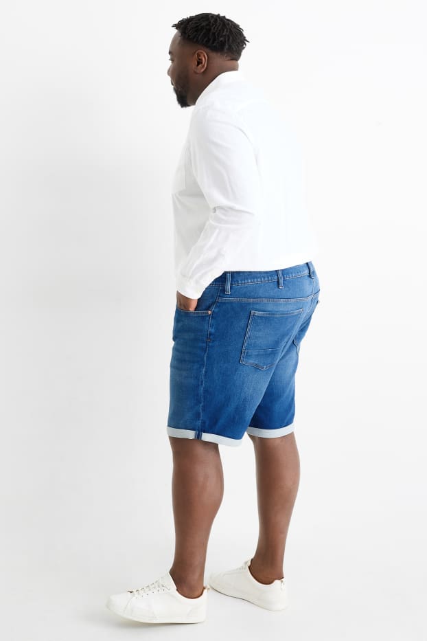 Men - Denim shorts - Flex jog denim - blue denim