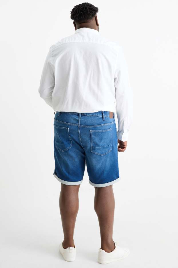 Men - Denim shorts - Flex jog denim - blue denim