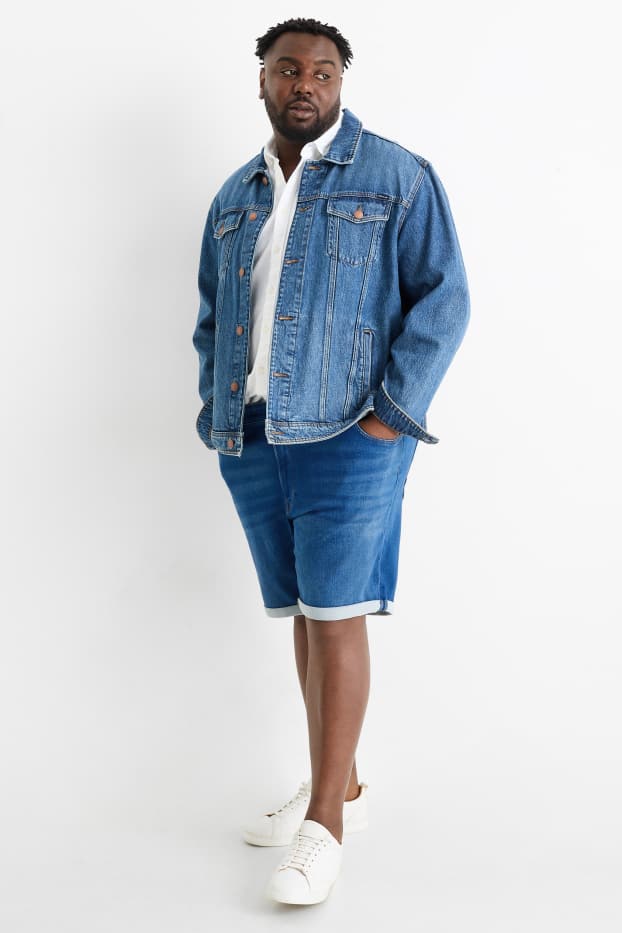Men - Denim shorts - Flex jog denim - blue denim
