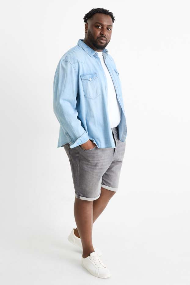 Men - Denim shorts - Flex jog denim - LYCRA® - denim-gray