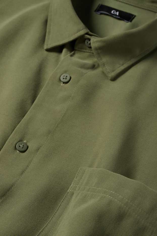 Uomo - Camicia - relaxed fit - collo all'italiana - verde scuro