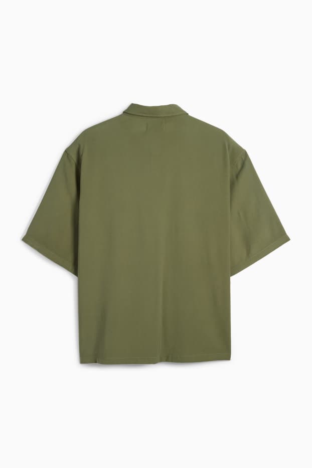 Uomo - Camicia - relaxed fit - collo all'italiana - verde scuro